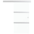 vidaXL ezüst ESG üveg és alumínium tolóajtó puha ütközőkkel 76x205 cm