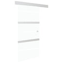 vidaXL ezüst ESG üveg és alumínium tolóajtó puha ütközőkkel 90x205 cm
