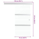 vidaXL ezüstszínű ESG üveg és alumínium tolóajtó 76 x 212 cm