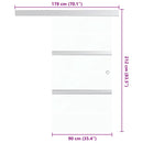 vidaXL ezüstszínű ESG üveg és alumínium tolóajtó 90 x 205 cm