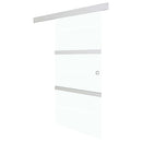 vidaXL ezüst ESG üveg és alumínium tolóajtó puha ütközőkkel 76x205 cm