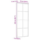 vidaXL fekete alumínium és ESG üveg tolóajtó 76 x 205 cm