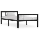 vidaXL fekete és fehér fém ágykeret 90 x 200 cm