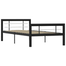 vidaXL fekete és fehér fém ágykeret 90 x 200 cm