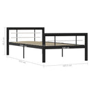 vidaXL fekete és fehér fém ágykeret 90 x 200 cm
