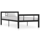 vidaXL fekete és fehér fém ágykeret 100 x 200 cm