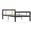 vidaXL fekete és fehér fém ágykeret 100 x 200 cm