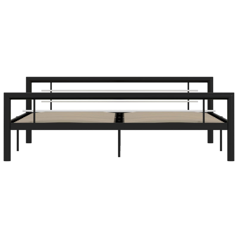 vidaXL fekete és fehér fém ágykeret 180 x 200 cm