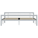 vidaXL szürke és fehér fém ágykeret 180 x 200 cm