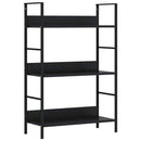 vidaXL 3 szintes fekete szerelt fa könyvespolc 60 x 27,6 x 90,5 cm