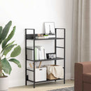 vidaXL 3 szintes fekete szerelt fa könyvespolc 60 x 27,6 x 90,5 cm