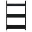 vidaXL 3 szintes fekete szerelt fa könyvespolc 60 x 27,6 x 90,5 cm
