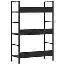 vidaXL 3 szintes fekete szerelt fa könyvespolc 60 x 27,6 x 90,5 cm