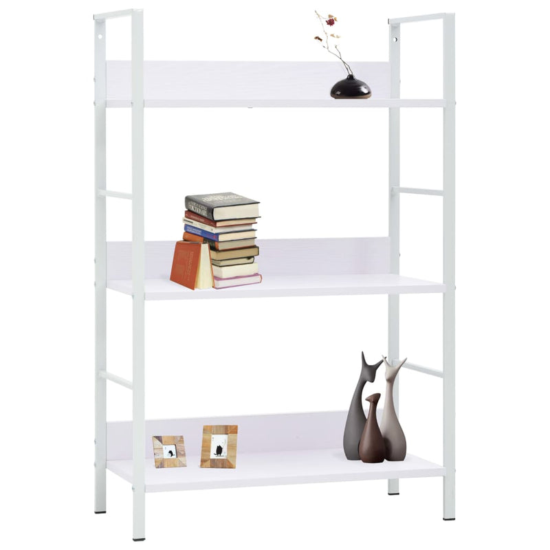 vidaXL 3 szintes fehér szerelt fa könyvespolc 60 x 27,6 x 90,5 cm