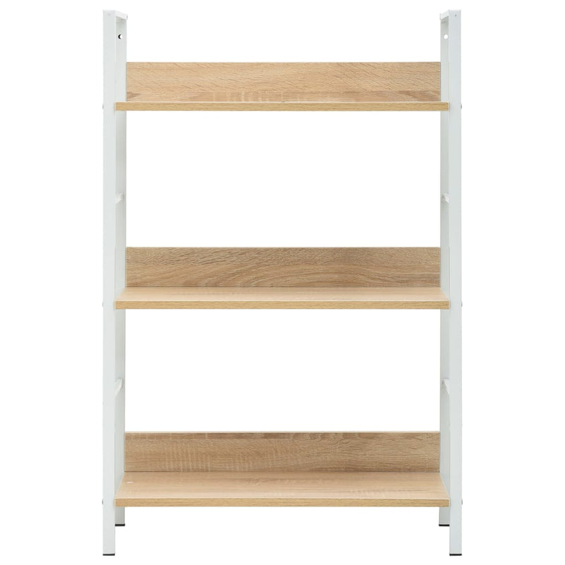 vidaXL 3 szintes tölgyszínű szerelt fa könyvespolc 60 x 27,6 x 90,5 cm