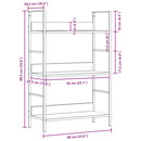 vidaXL 3 szintes tölgyszínű szerelt fa könyvespolc 60 x 27,6 x 90,5 cm