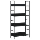 vidaXL 4 szintes fekete szerelt fa könyvespolc 60 x 27,6 x 124,5 cm