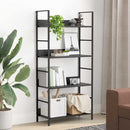 vidaXL 4 szintes fekete szerelt fa könyvespolc 60 x 27,6 x 124,5 cm