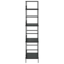 vidaXL 4 szintes fekete szerelt fa könyvespolc 60 x 27,6 x 124,5 cm