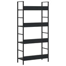 vidaXL 4 szintes fekete szerelt fa könyvespolc 60 x 27,6 x 124,5 cm