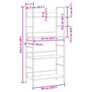 vidaXL 4 szintes fekete szerelt fa könyvespolc 60 x 27,6 x 124,5 cm