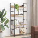 vidaXL 4 szintes tölgyszínű szerelt fa könyvespolc 60x27,6x124,5 cm