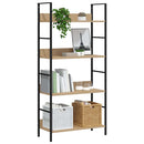 vidaXL 4 szintes tölgyszínű szerelt fa könyvespolc 60x27,6x124,5 cm