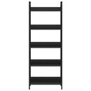 vidaXL 5 szintes fekete szerelt fa könyvespolc 60 x 27,6 x 158,5 cm