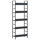 vidaXL 5 szintes fekete szerelt fa könyvespolc 60 x 27,6 x 158,5 cm