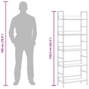 vidaXL 5 szintes fekete szerelt fa könyvespolc 60 x 27,6 x 158,5 cm