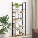 vidaXL 5 szintes tölgyszínű szerelt fa könyvespolc 60x27,6x158,5 cm
