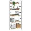vidaXL 5 szintes tölgyszínű szerelt fa könyvespolc 60x27,6x158,5 cm