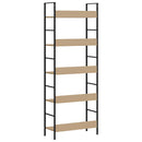 vidaXL 5 szintes tölgyszínű szerelt fa könyvespolc 60x27,6x158,5 cm