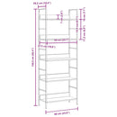vidaXL 5 szintes tölgyszínű szerelt fa könyvespolc 60x27,6x158,5 cm