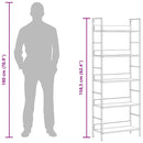 vidaXL 5 szintes tölgyszínű szerelt fa könyvespolc 60x27,6x158,5 cm