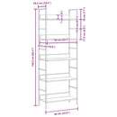 vidaXL 5 szintes tölgyszínű szerelt fa könyvespolc 60x27,6x158,5 cm