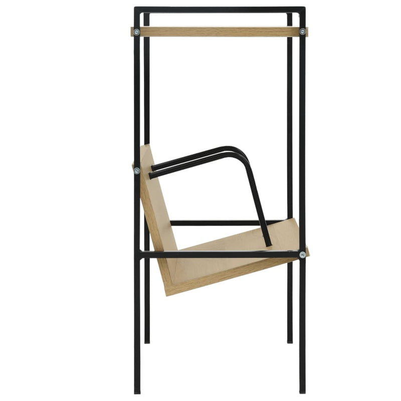 vidaXL 2-szintes fekete és tölgy szerelt fa könyvespolc 52x28x59 cm