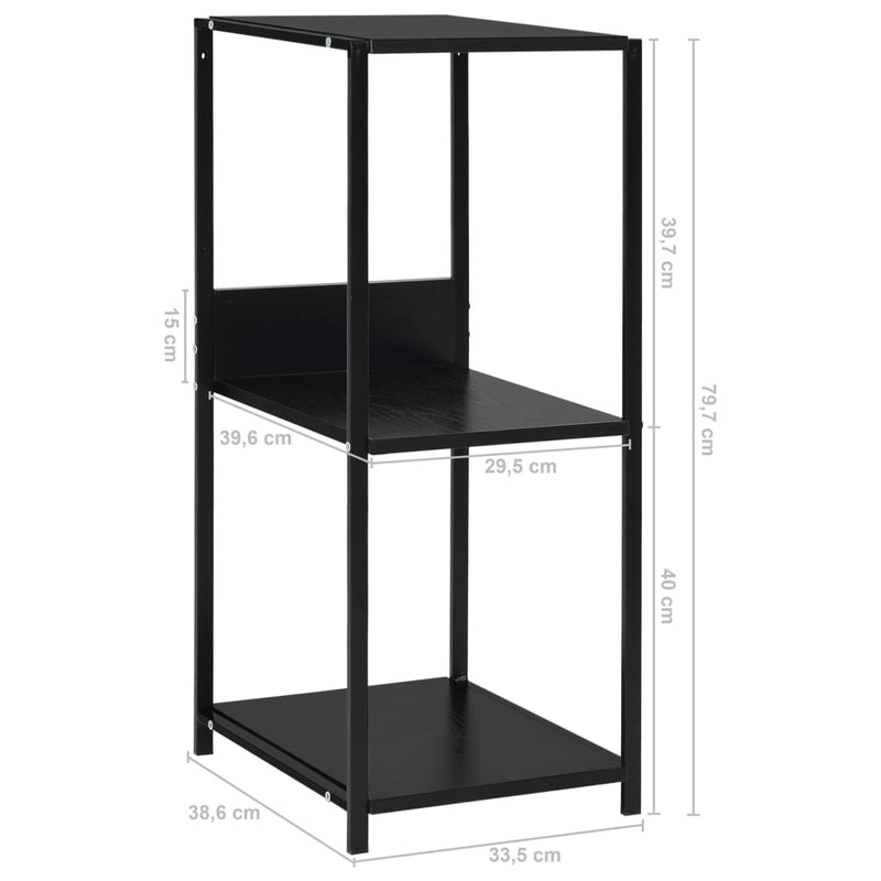 vidaXL fekete kisméretű álló szerelt fa könyvespolc 33,5x39,6x79,7 cm