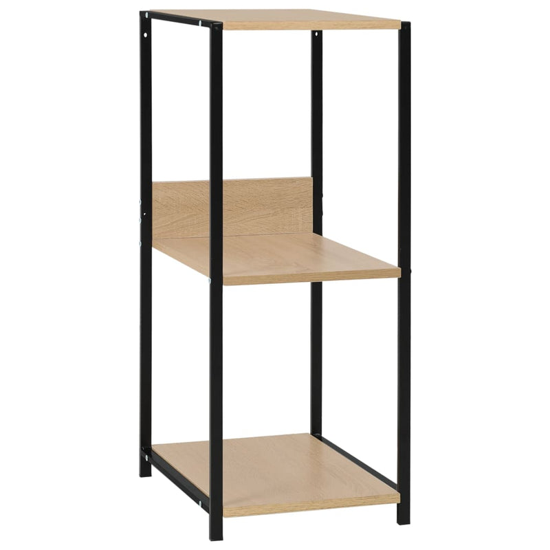 vidaXL fekete és tölgyszínű szerelt fa könyvespolc 33,5x39,6x79,7 cm