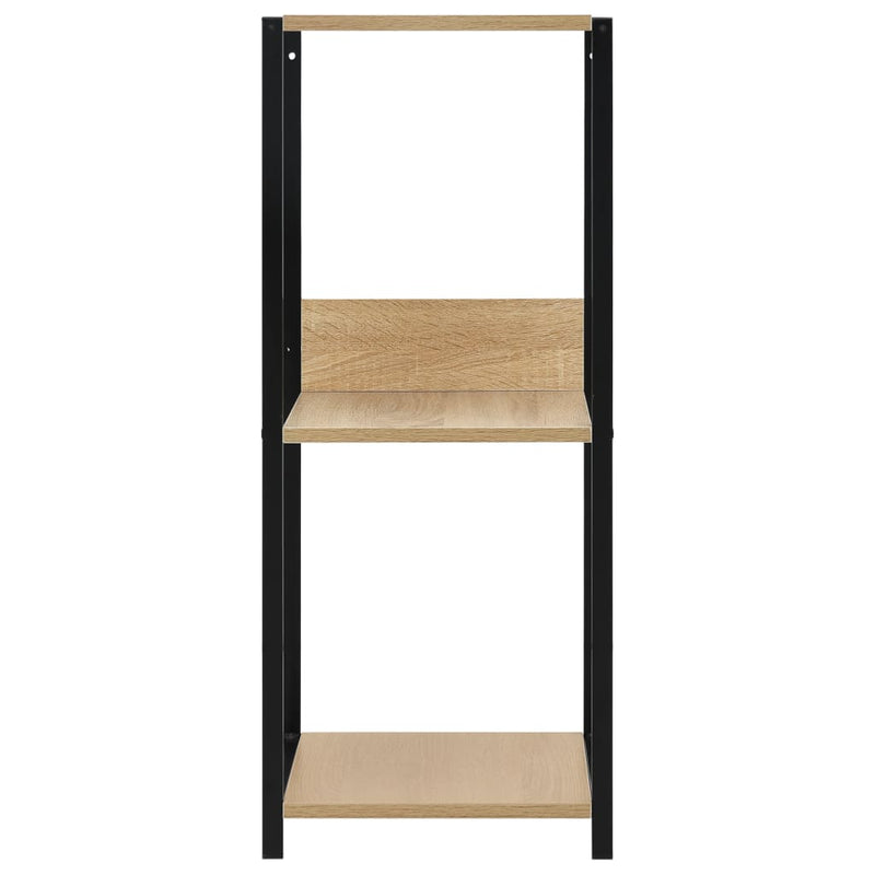 vidaXL fekete és tölgyszínű szerelt fa könyvespolc 33,5x39,6x79,7 cm