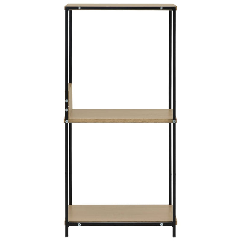 vidaXL fekete és tölgyszínű szerelt fa könyvespolc 33,5x39,6x79,7 cm