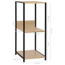 vidaXL fekete és tölgyszínű szerelt fa könyvespolc 33,5x39,6x79,7 cm