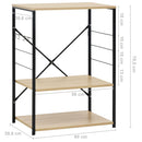 vidaXL fekete-tölgyszínű szerelt fa mikrosütő szekrény 60x39,6x79,5 cm