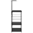 vidaXL fekete szerelt fa mikrosütő szekrény 60 x 39,6 x 123 cm