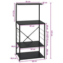 vidaXL fekete szerelt fa mikrosütő szekrény 60 x 39,6 x 123 cm