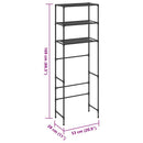 vidaXL 3 szintes fekete WC feletti tárolóállvány 53 x 28 x 169 cm