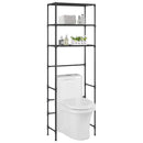 vidaXL 3 szintes fekete WC feletti tárolóállvány 53 x 28 x 169 cm