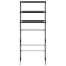 vidaXL 3 szintes fekete mosógép feletti tárolóállvány 69 x 28 x 169 cm