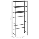 vidaXL 3 szintes fekete mosógép feletti tárolóállvány 69 x 28 x 169 cm