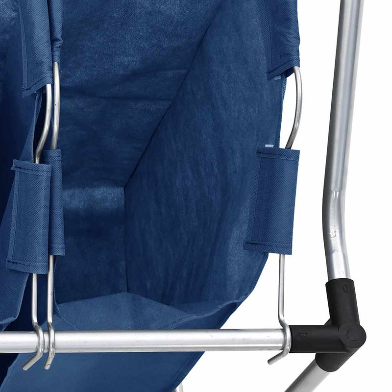 vidaXL kék acél szennyesszortírozó 3 zsákkal